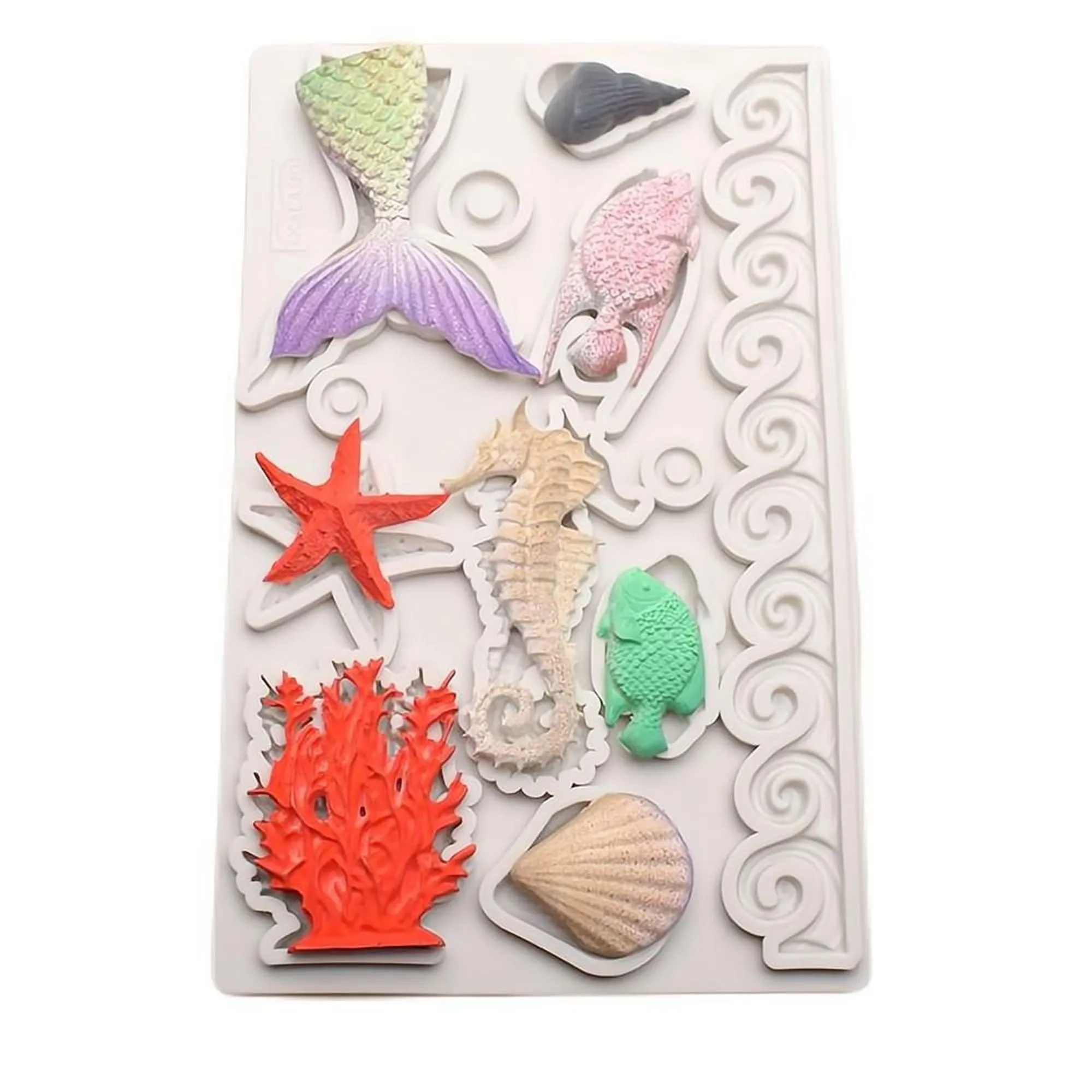 Sea Life Silicone Mold for Crafts, Jewelry, Resin, Polymer Clay.