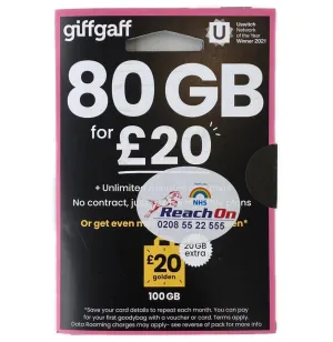 Sim Giffgaff 80GB Data