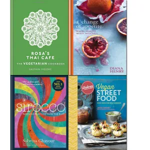 Sirocco, rosa's thai cafe vegetarian cookbook and vegan street food and a change of appetite 4 books collection set