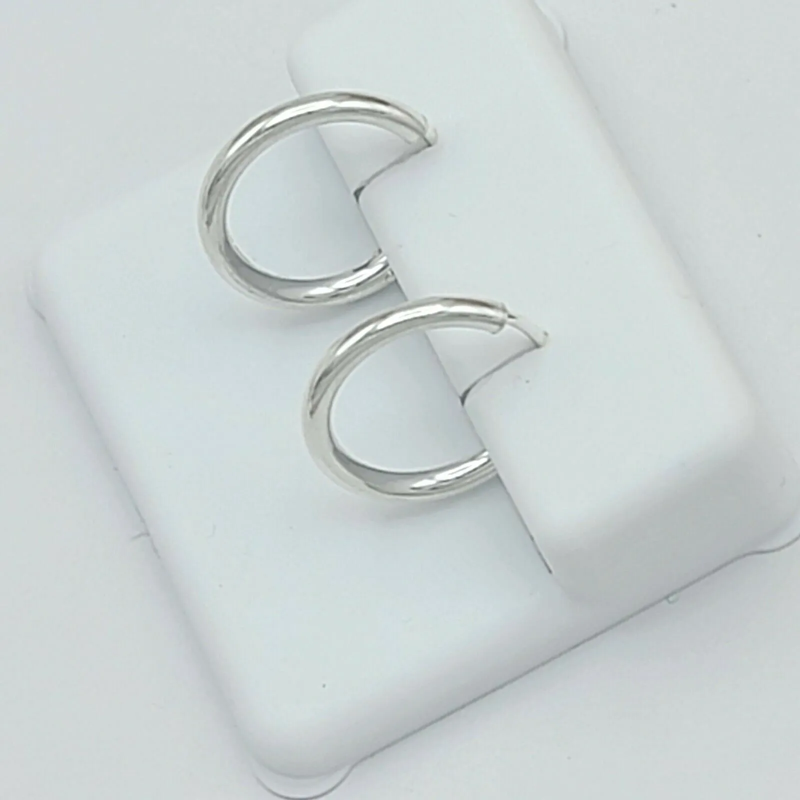 Solid 925 Sterling Silver. Plain Hoop Endless Earrings. Unisex Stylish Men Women