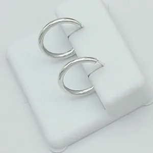 Solid 925 Sterling Silver. Plain Hoop Endless Earrings. Unisex Stylish Men Women