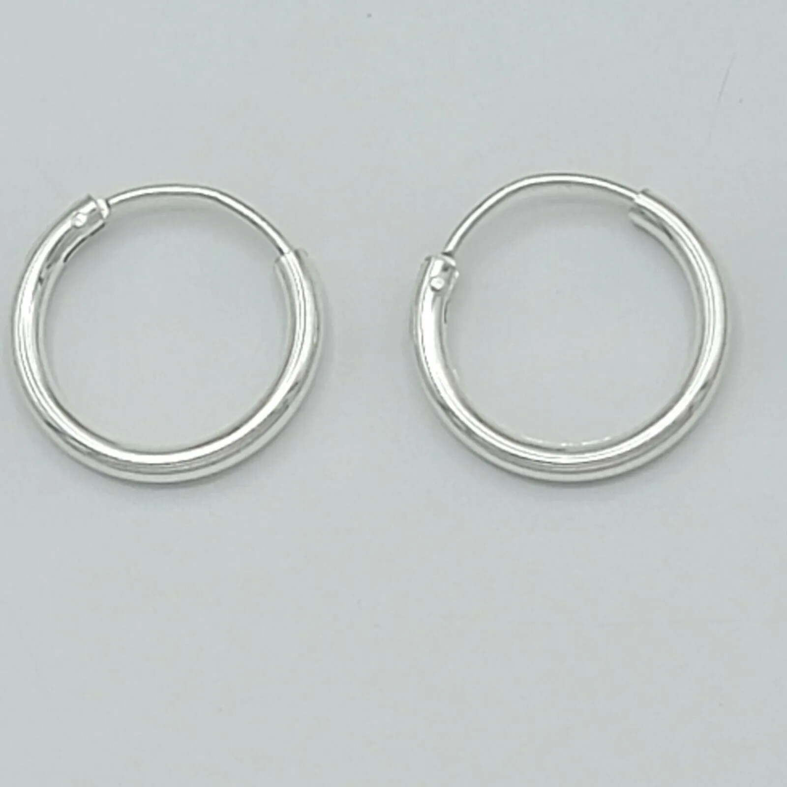 Solid 925 Sterling Silver. Plain Hoop Endless Earrings. Unisex Stylish Men Women