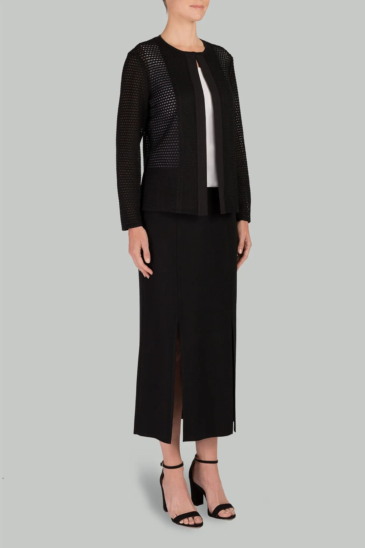 Solid Trim Netted Jacket