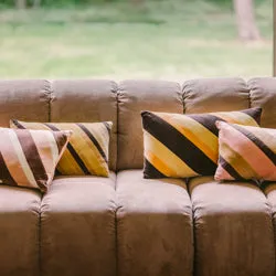 Striped Velvet Cushion Rose