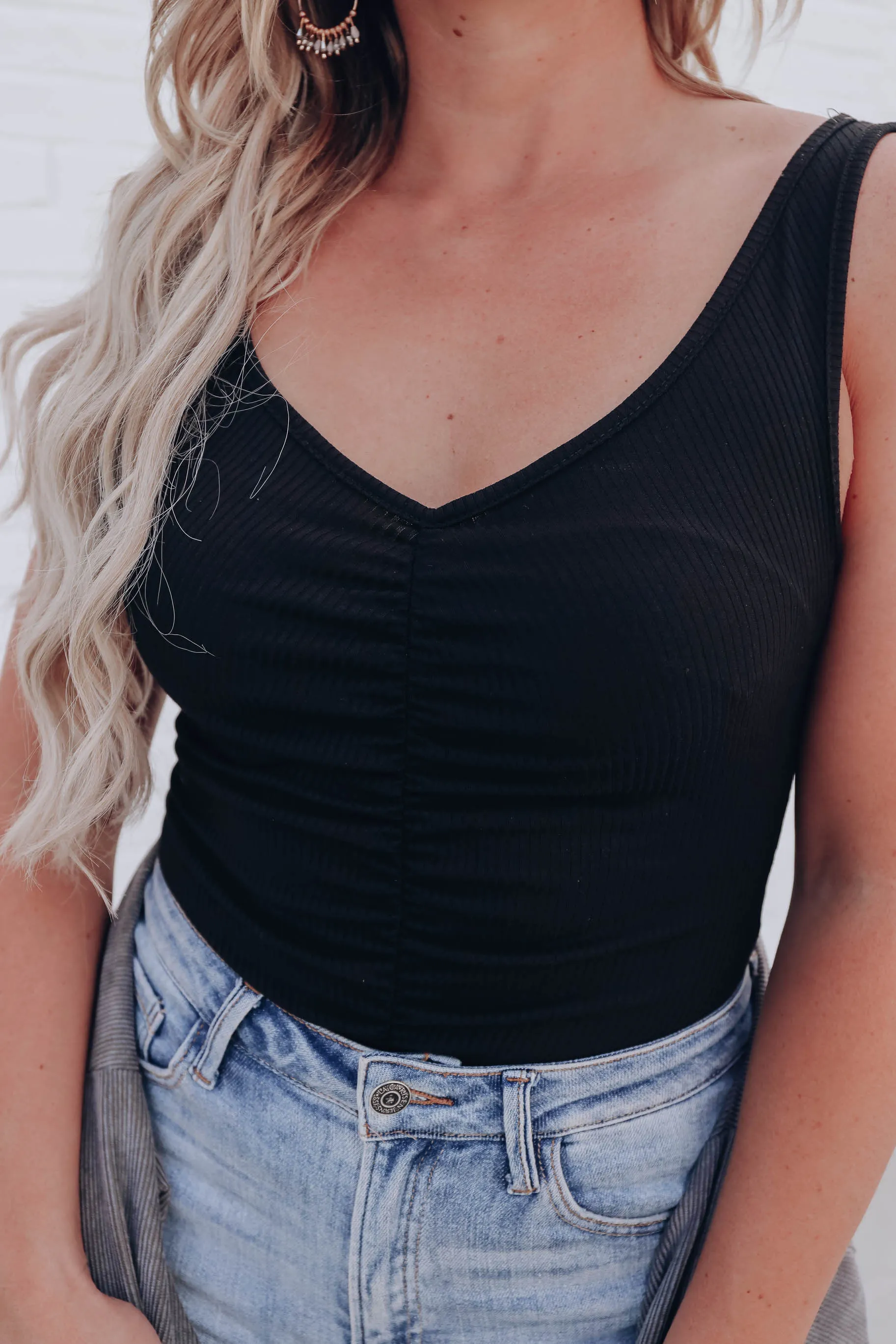 Tamala Ruched Bodysuit - Black