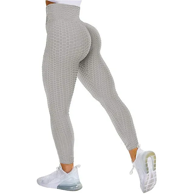 Textured High Rise Leggings - Navy No Pockets