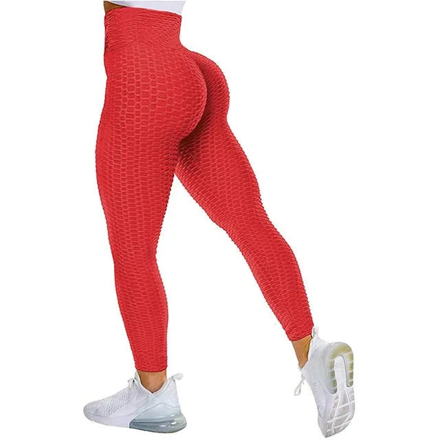Textured High Rise Leggings - Navy No Pockets