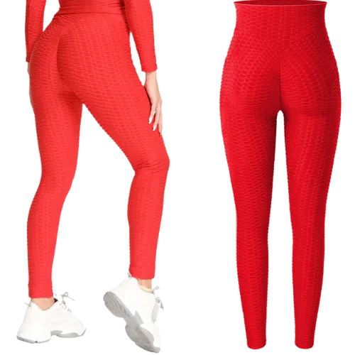 Textured High Rise Leggings - Navy No Pockets