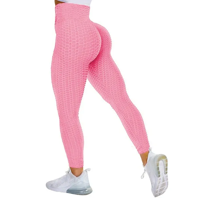 Textured High Rise Leggings - Navy No Pockets