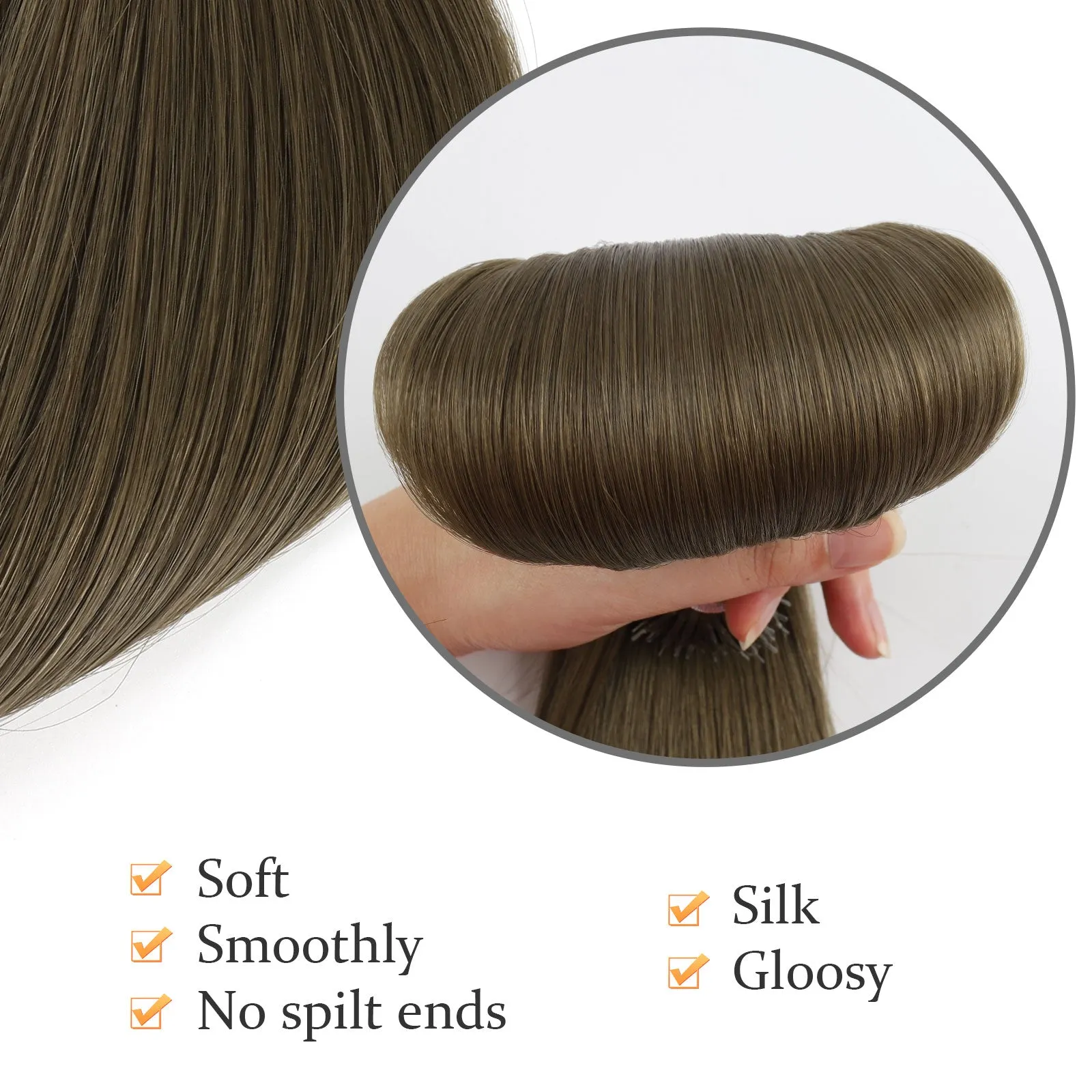 Virgin Nano Ring Hair Extensions 4# Warm Chestnut Brown