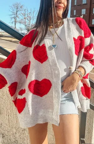 WARM EMBRACE HEART KNIT CARDIGAN
