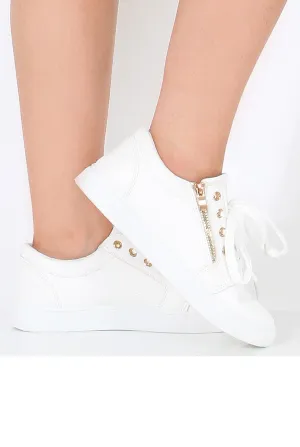 White Croc Textured Pumps - Addison