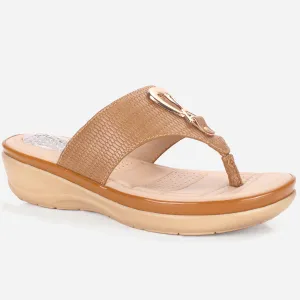 Womens "ERINE" Open Toe Comfy Everyday Wedge Slipper