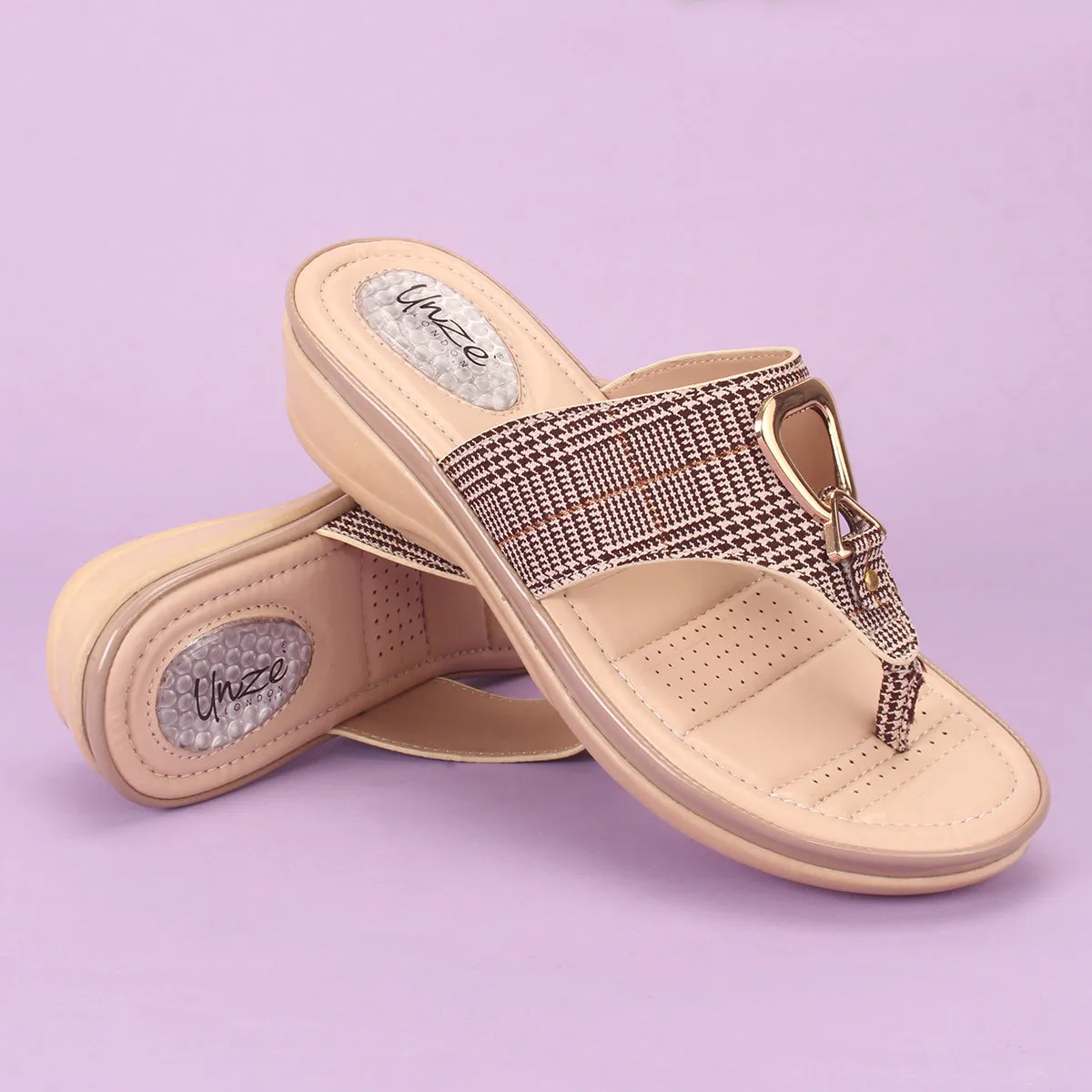 Womens "ERINE" Open Toe Comfy Everyday Wedge Slipper