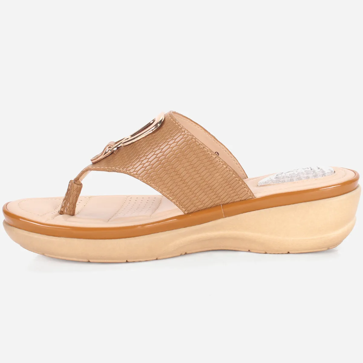 Womens "ERINE" Open Toe Comfy Everyday Wedge Slipper