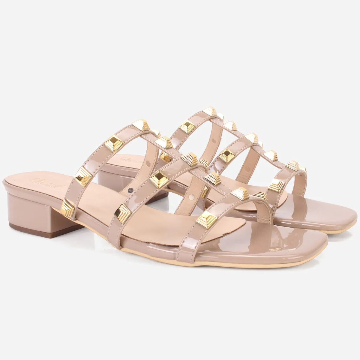 Womens "OZLEM" Decorated Block Heel Sandals