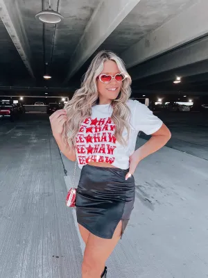 Yeehaw Stacked Graphic Tee - White