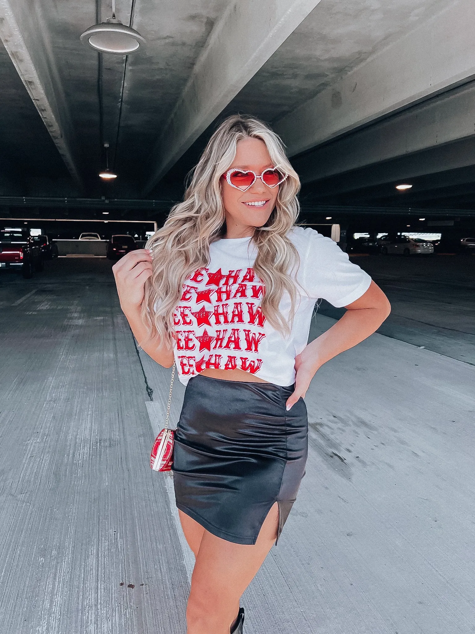 Yeehaw Stacked Graphic Tee - White