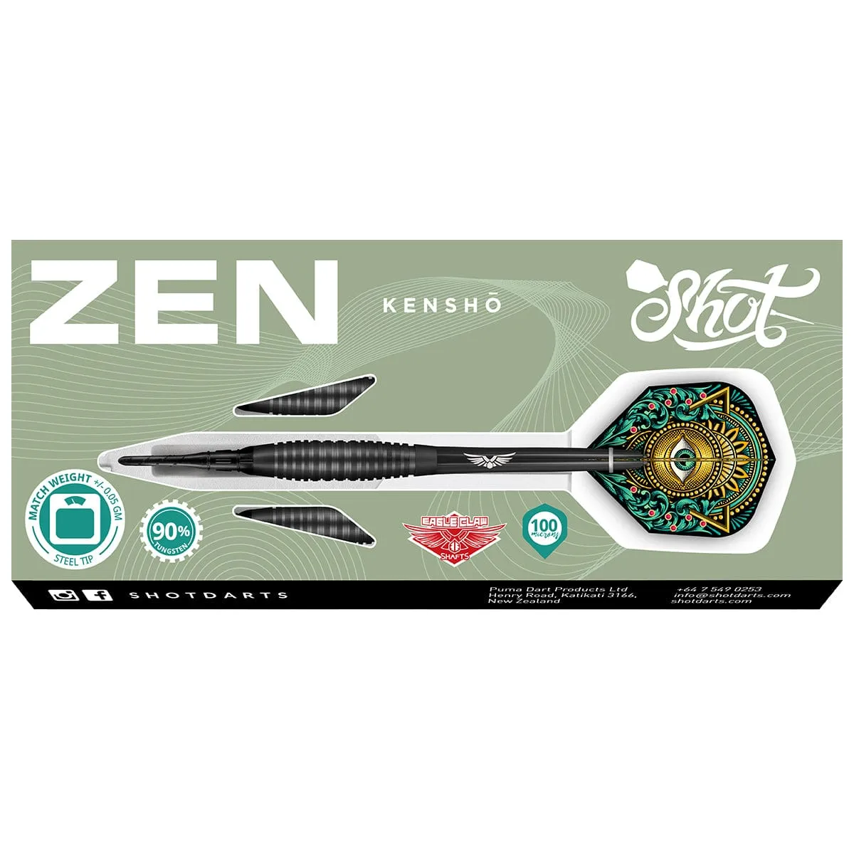 Zen Kensho Soft Tip Dart Set-90% Tungsten Barrels